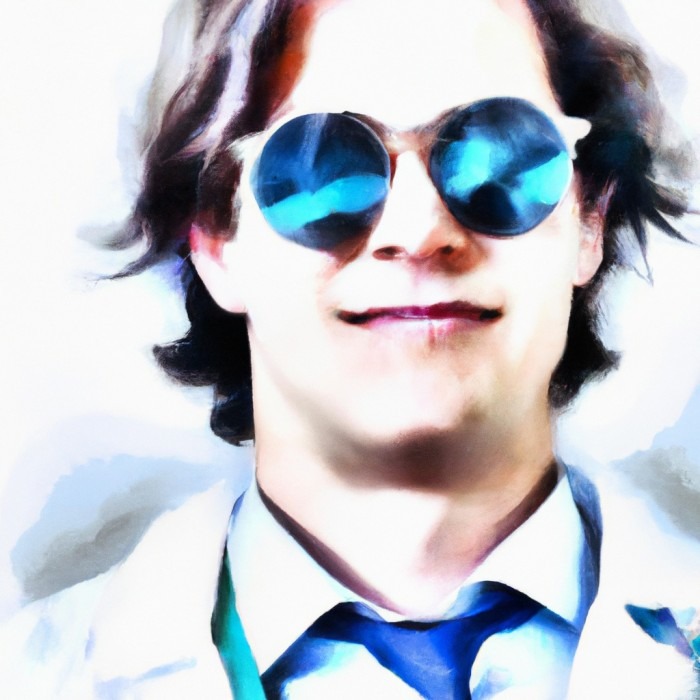 AI image of a doctor with sunglasses.